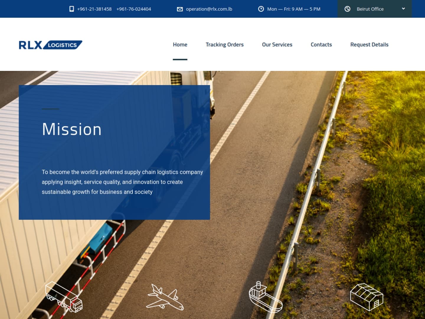 RLX Logistics website
